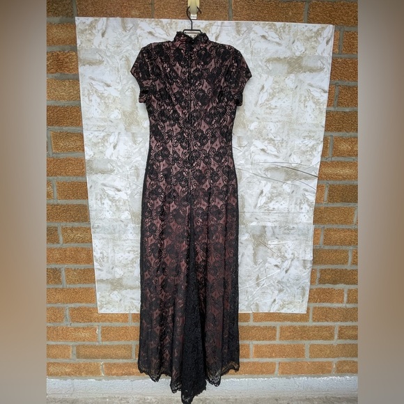 jessica mcclintock Cheongsam style size 4  lace maxi dress - Picture 8 of 16